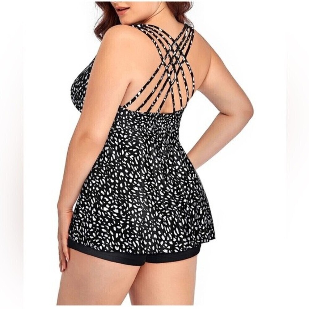 Yonique Tankini Tops for Women No Bottom Flowy Bathing Suit V Neck Swim Top S.
